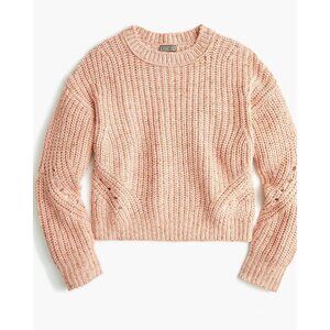 Point Sur J Crew Sweater Size Medium Chunky Knit Crewneck Wool Blend Pink